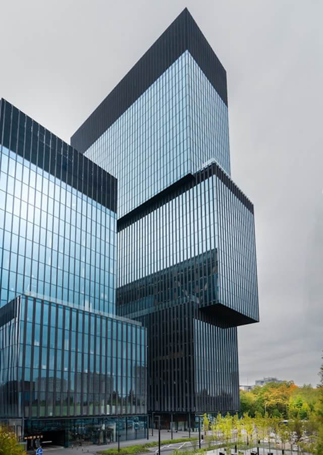 Modern civic building facade
